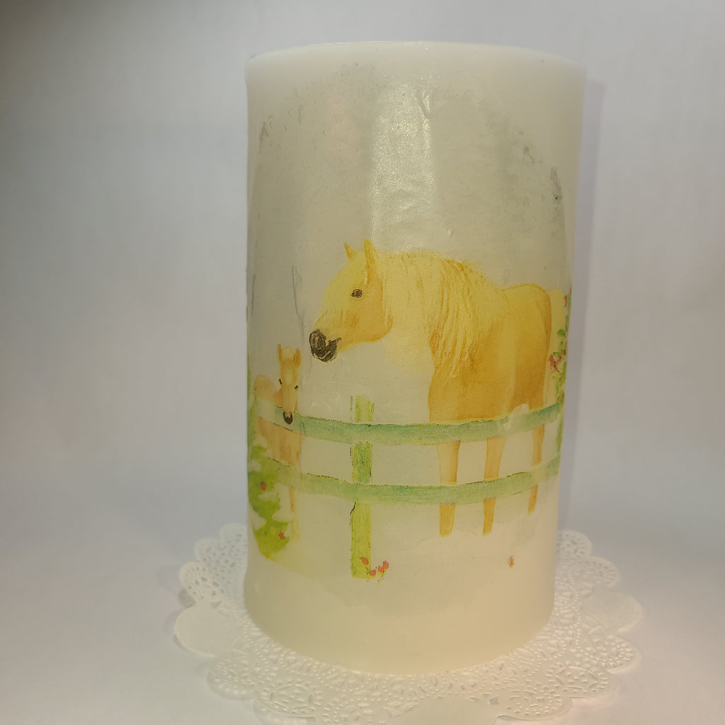 Add the perfect ambience to your home with Mare & Foal Hurricane Candle Shade