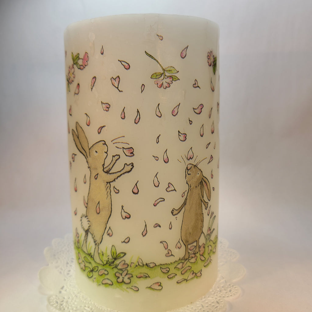 Illuminate your spring with Happy Spring Hurricane Candle Lamps